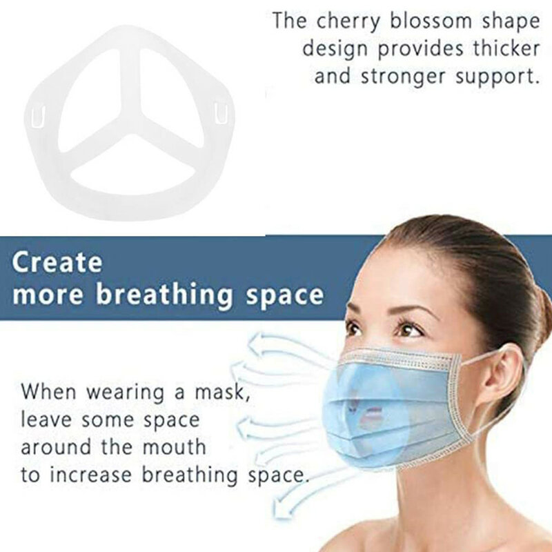 Cara boca soporte máscara titular de plástico reutilizable aumenta el espacio tapas 5 uds adulto lavable Mascarilla máscara lavable respirar