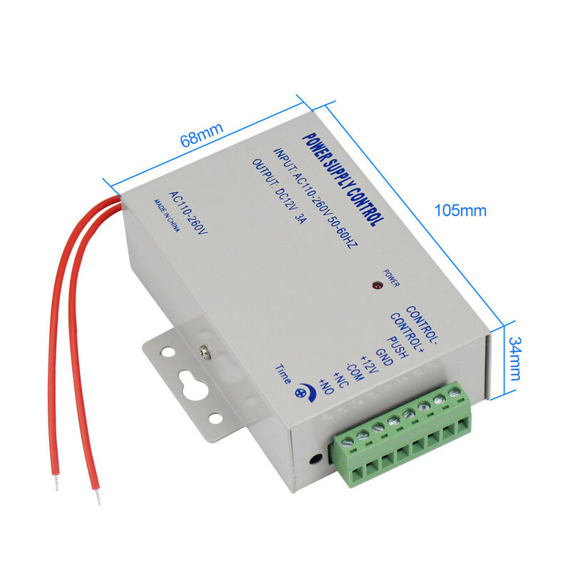 Interruptor de controlador de fuente de alimentación de Control de acceso de 110-240VAC a 12VDC 3A para sistema de Control de acceso de puerta/sistema de intercomunicación de Video K80