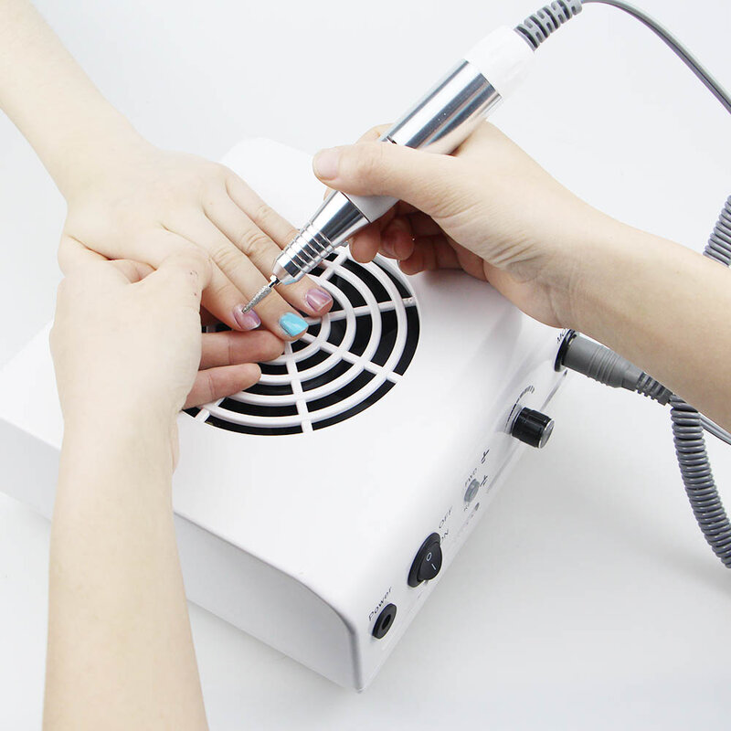 80W 2-IN-1 Nail Drill & Nail Dust Collector Manicure With Powerful Fan Mill Cutter Machine For Manicure Nail Pedicure File