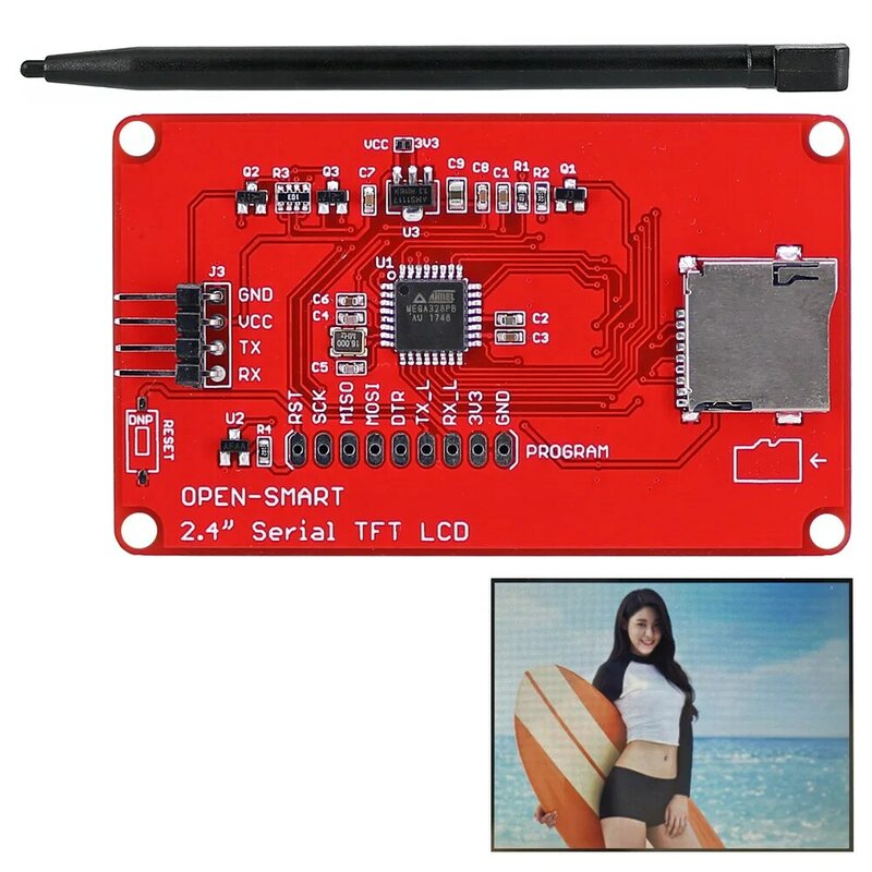 2,4 zoll UART Serielle TFT LCD modul Touchscreen Expansion Schild mit TF karte buchse Touch Stift für Arduino UNO r3 Mega2560 Nano
