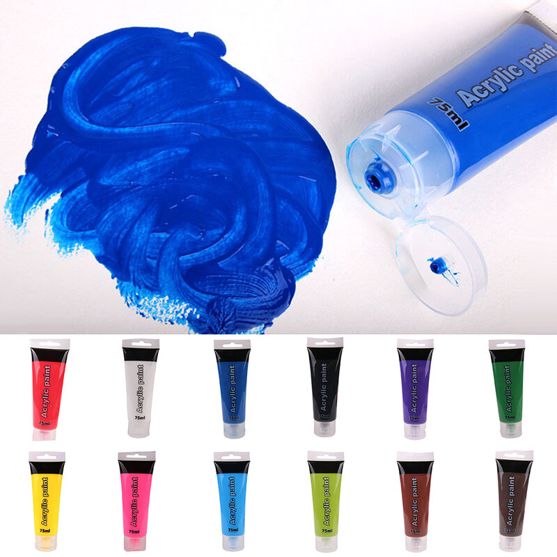75ml Acrylic Hose Wall Painting Fabric Paint for Clothing Textile Nail fiber pigment Acrylic Paints Art supplies