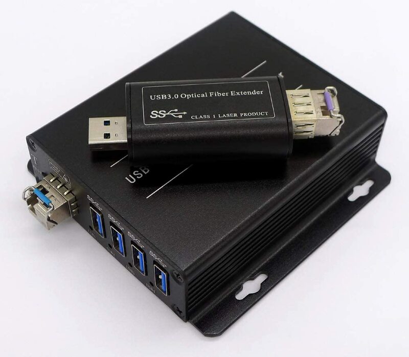 Prolongateur USB sur fibre optique, émetteur et récepteur, 4 ports, jusqu'à 3.0 mètres maximum, 10 Gbps de déchets, 2.0, 1.1, 250