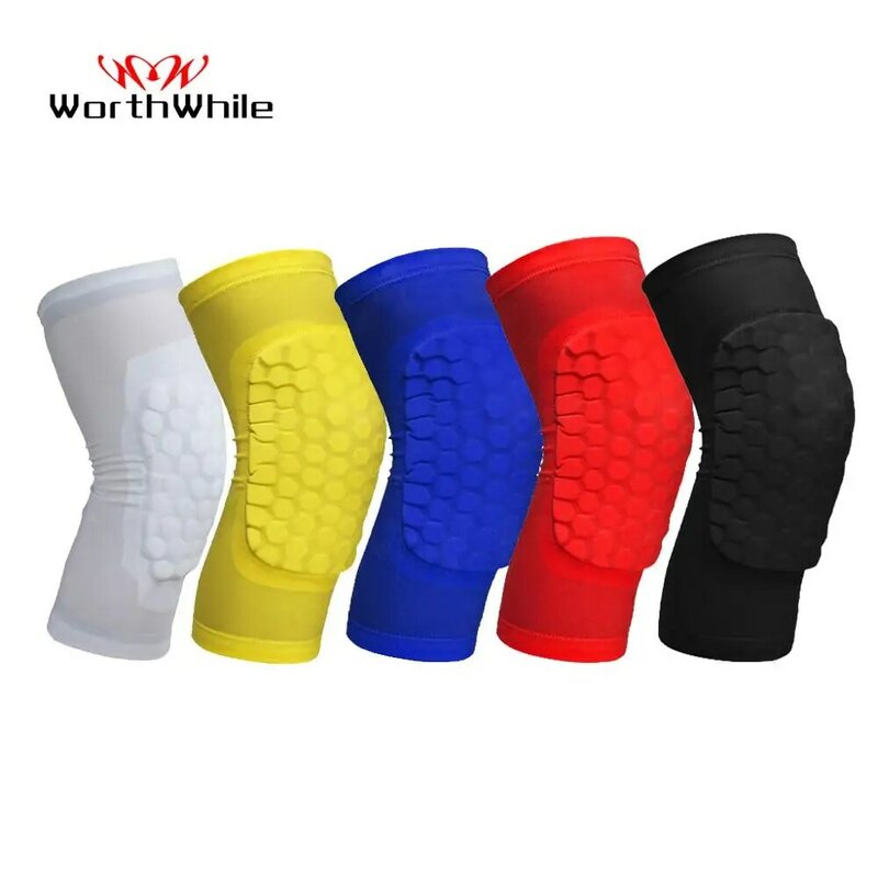 WorthWhile 1PC Honeycomb Basketball Knee Pads Short Design Compression Leg Sleeves Kneepad Volleyball Protector Brace Support