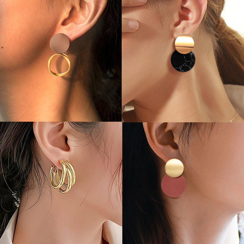 Orecchini da donna orecchini pendenti in acrilico coreano per le donne orecchini geometrici rotondi in oro 2021 gioielli femminili di tendenza della moda