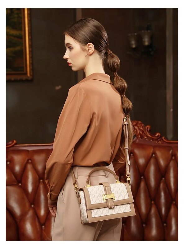MKJ Lady prawdziwe skórzane torby luksusowe marki Vintage torba na ramię Crossbody moda eleganckie kobiety listonoszówka kopertówki