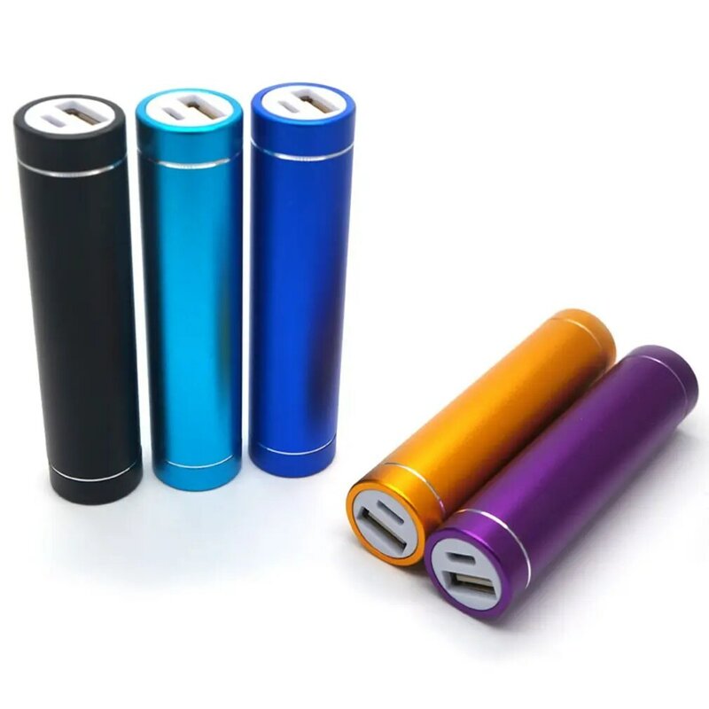 Funda de Banco de energía portátil Multicolor, soporte de batería con puerto de carga USB, 1x18650