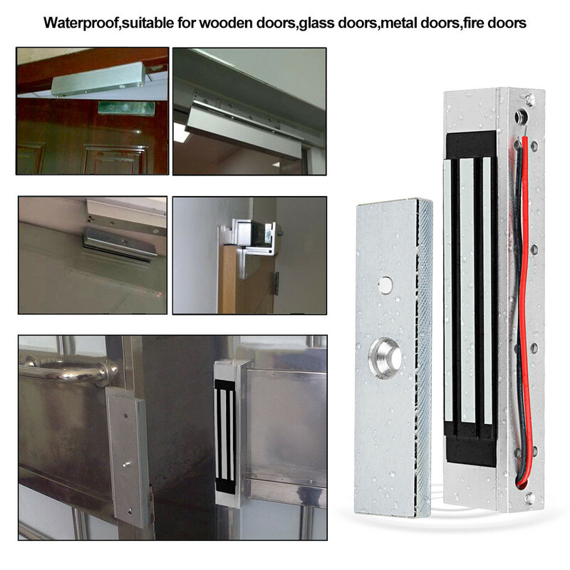 Fechaduras eletromagnéticas para o sistema eletrônico do controle de acesso da porta, fechadura magnética elétrica, suporte ZL U, impermeável, 12V, 180kg, 350lbs