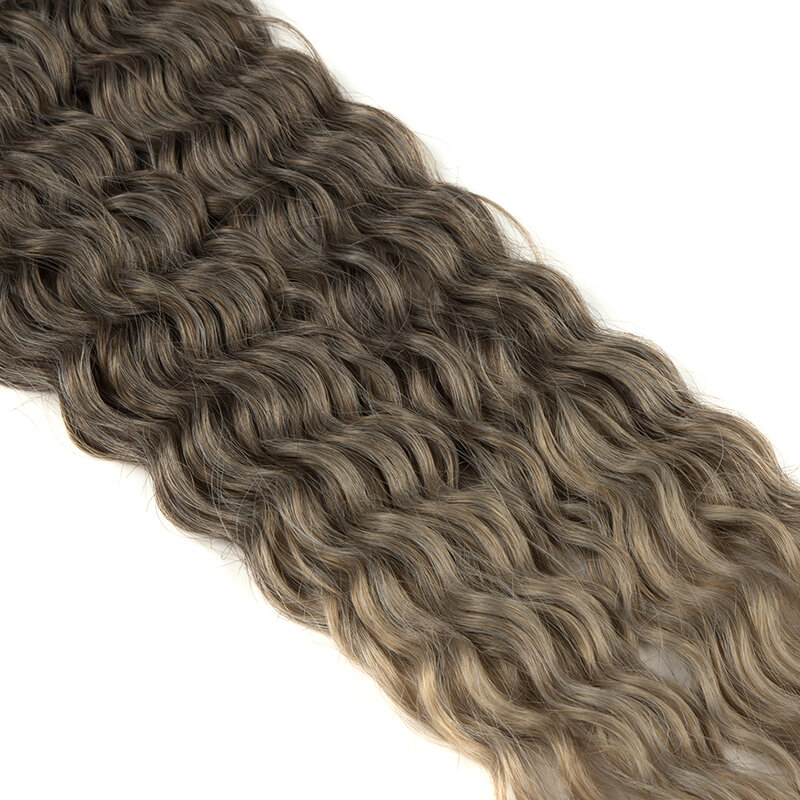 MODA IDOL-Onda de água Crochet cabelo, cabelo profundo torção, Deusa tranças sintéticas, ondulado Ombre, extensão do cabelo loiro, 30 pol