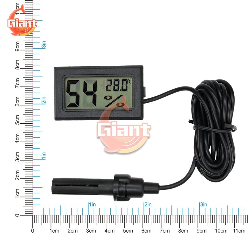 Mini termómetro Digital LCD para interiores, higrómetro, Sensor de temperatura de 1,5 M, Cable, medidor de humedad, sonda