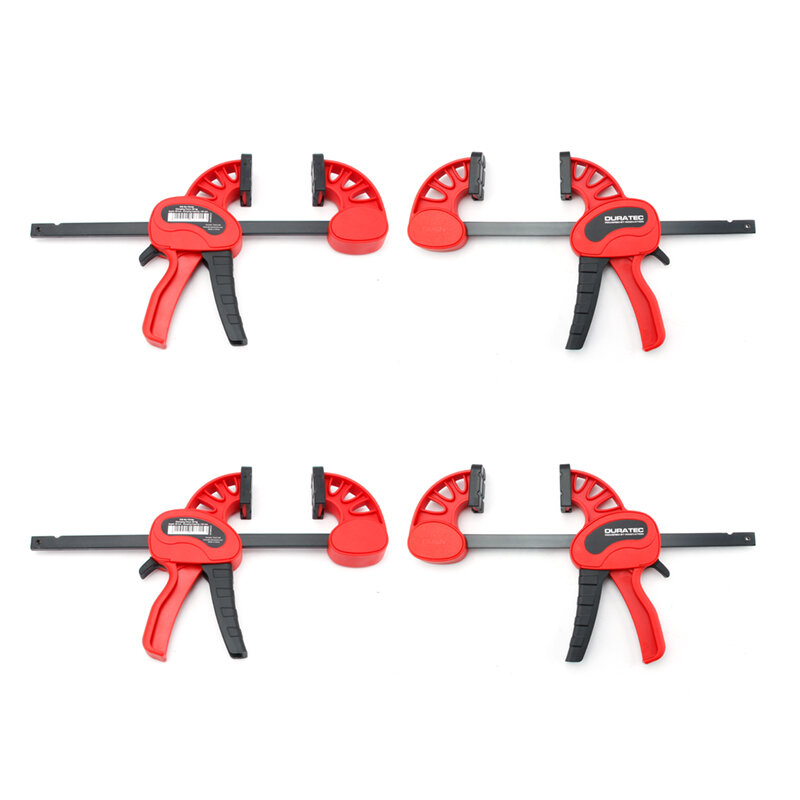 DURATEC 4pcs F Type Woodworking Clip Quick Grip Clamp Quick Ratchet Release DIY Carpentry Hand Tool  One-Handed Traps