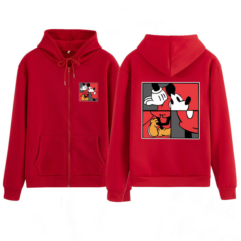 2020 dos desenhos animados mickey jaqueta moletom zip-up hoodies camisolas outono primavera casal camisa feminina mickey casa casaco