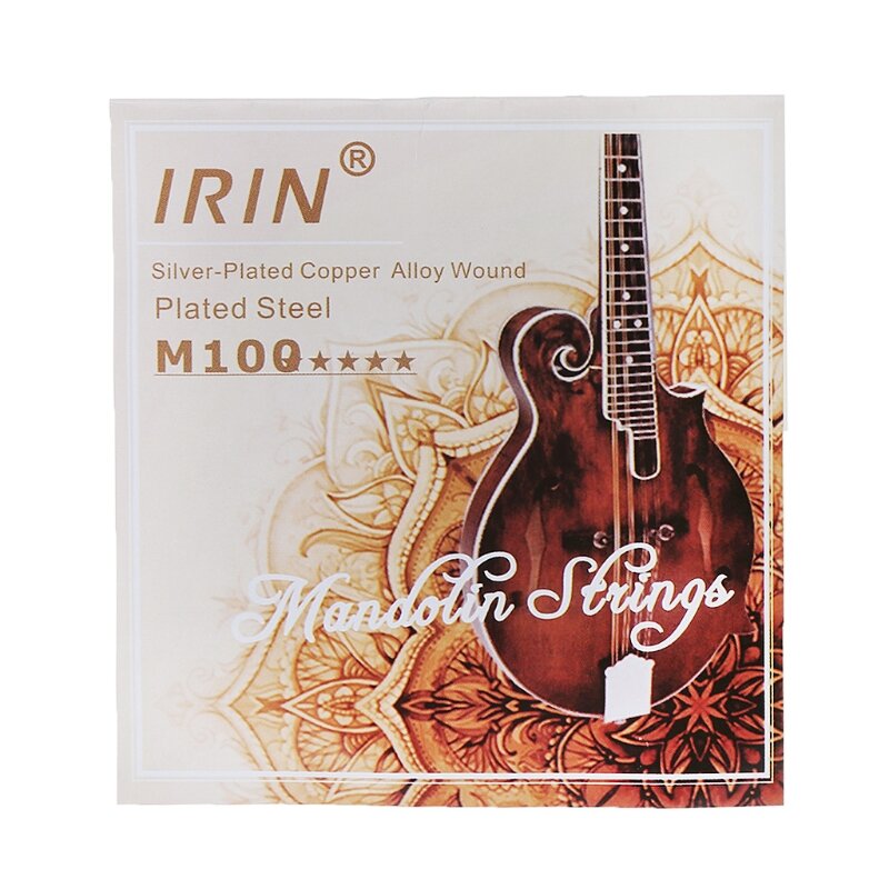 8 pz/set M100 Mandolino String In Acciaio Silver-Plated Lega di Rame Ferita (.010-.034)