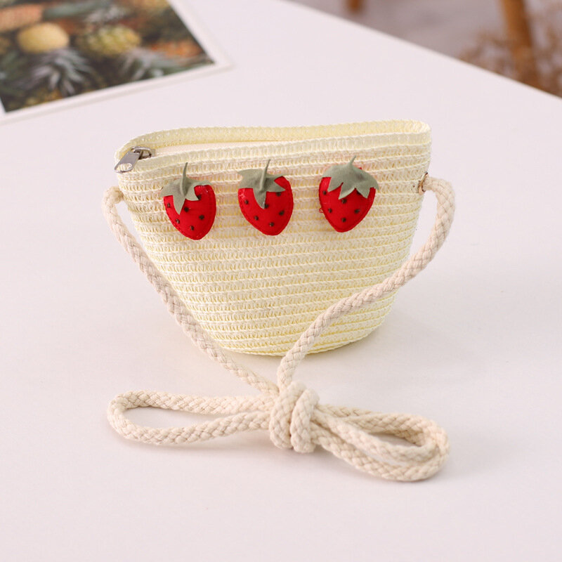 Rattan erba di lavoro a maglia genitore-bambino mini borsa della moneta di spalla crossbody borsa da spiaggia borsa di paglia sacchetto di denaro carteira bolso bolsa per ragazze