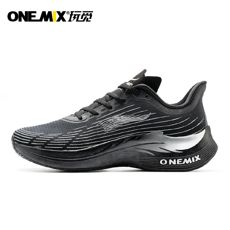Мужские кроссовки для бега Onemix с карбоновой пластиной, новинка 2023, профессиональные кроссовки с подушкой для марафона, дышащая спортивная обувь с поглощением швов