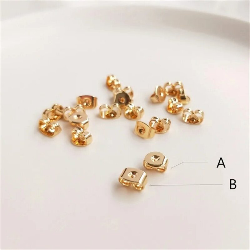 14K banhado a ouro Acessórios Ear-pin plug Butterfly earplug DIY artesanal orelha-pin fivela material especial