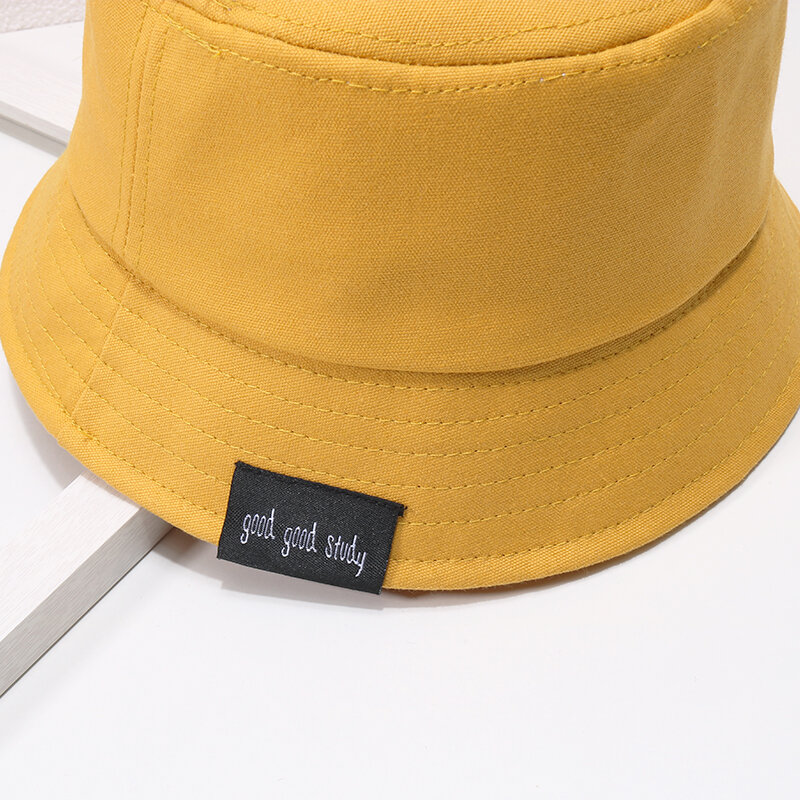 Solidna kolorowa bawełniana czapki dla dzieci wiosna lato dla dzieci chłopcy dziewczęta kapelusze przeciwsłoneczne jesień kapelusz rybaka czapki plażowe dla dzieci maluch kapelusze wiadro