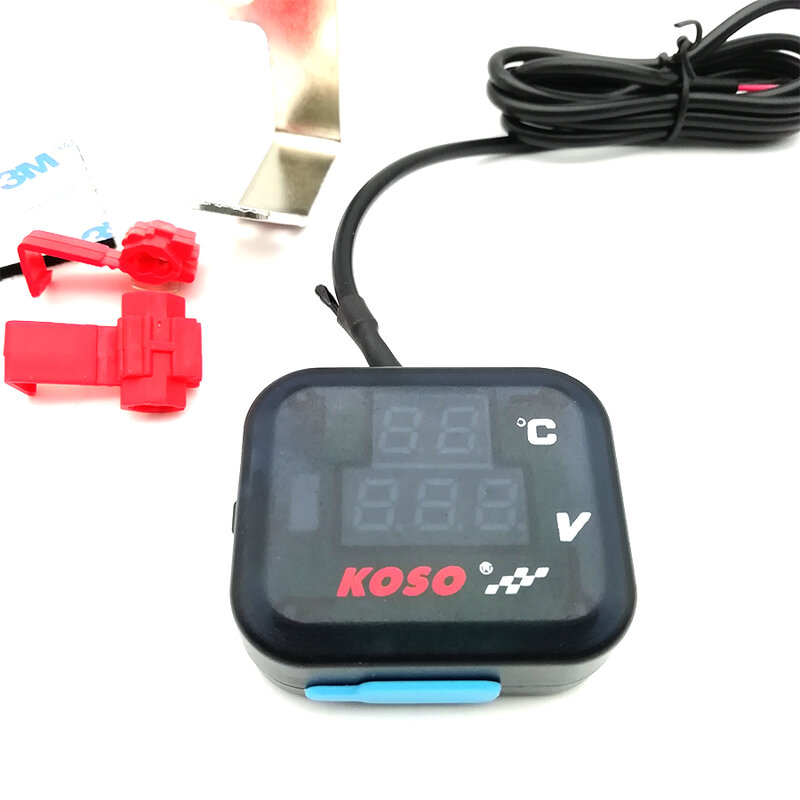 12V Motorrad Thermometer Wasser Temp Meter Voltmeter mit USB Port