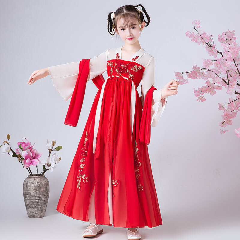 Đầm Hoa Bé Gái Tiệc Cưới Cô Dâu Đảng Trung Quốc Sườn Xám Cách Tân Bé Gái Sinh Nhật Thực Hiện Bí Tích Thánh Thể Đầm Năm Mới Quần Áo