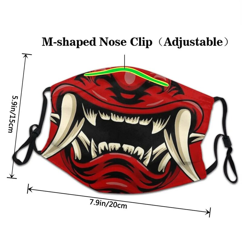 Mascarilla Masque maschera facciale Hanya maschere fatation Oni Japan Samurai Demon Mouth Mask maschera antipolvere