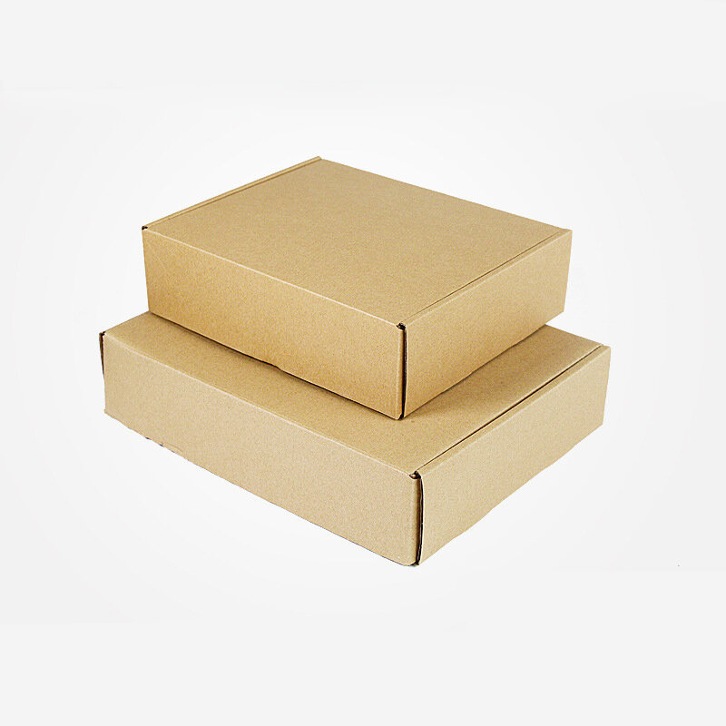 Mini caja de regalo para joyería, caja de papel Kraft Natural, embalaje corrugado de 3 capas, cartón pequeño, envío exprés, 20 unidades