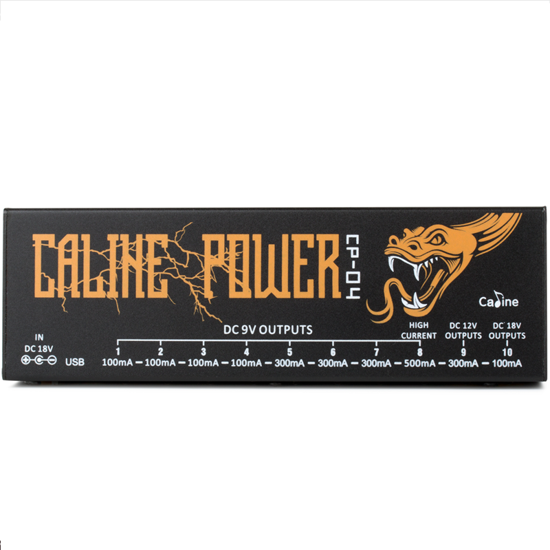 Caline CP-04 Guitar Effect Pedal Power Supply 10 Isolated Outputs (9V, 12V, 18V) Short Circuit /Overcurrent Protection