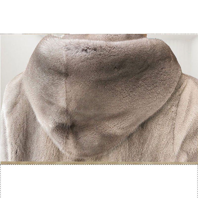Manteau en fourrure de vison imperméable au-dessus du genou, pardessus épais mi-long, veste de validation ens, nouvelle mode, hiver, 600