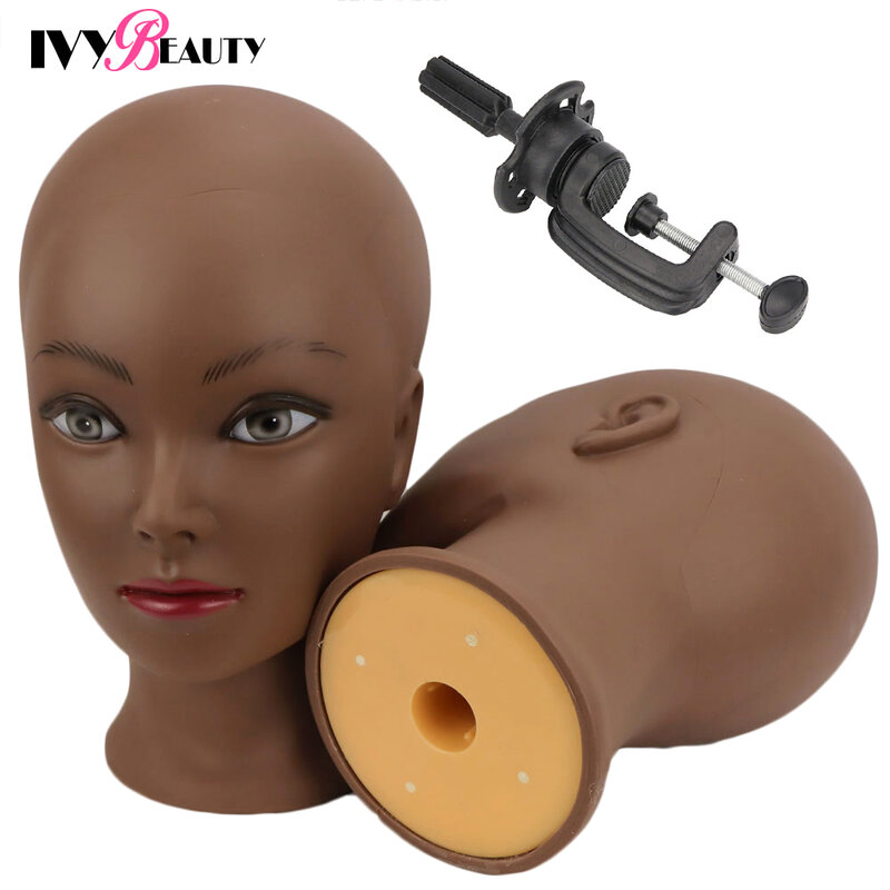 Neue Weibliche Glatze Mannequin Kopf Mit Ständer Halter Kosmetik Praxis Afrikanische Ausbildung Gliederpuppe Kopf Für Haar Styling Perücken Machen