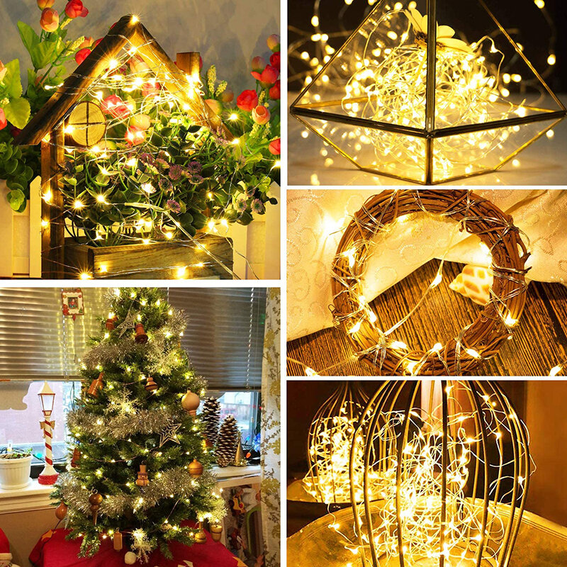 1M 5M 10M 100 LEDS Fairy Light Starry String USB Lights Fairy Micro LED Transparent Wire for Party Christmas Wedding 6 Colors