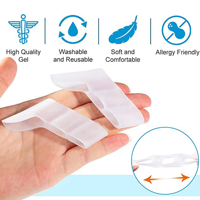 Separador de dedos pequenos em gel transparente, 2 peças, sobreposição, bolha para alívio da dor, ferramenta de cuidados com os pés, protetor do dedo do pé