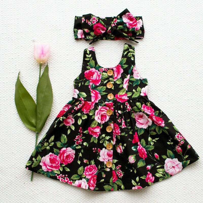 Pudcoco Toddler Kids Baby Girl Party Princess Floral SUMMER Dress Pageant Clothes New