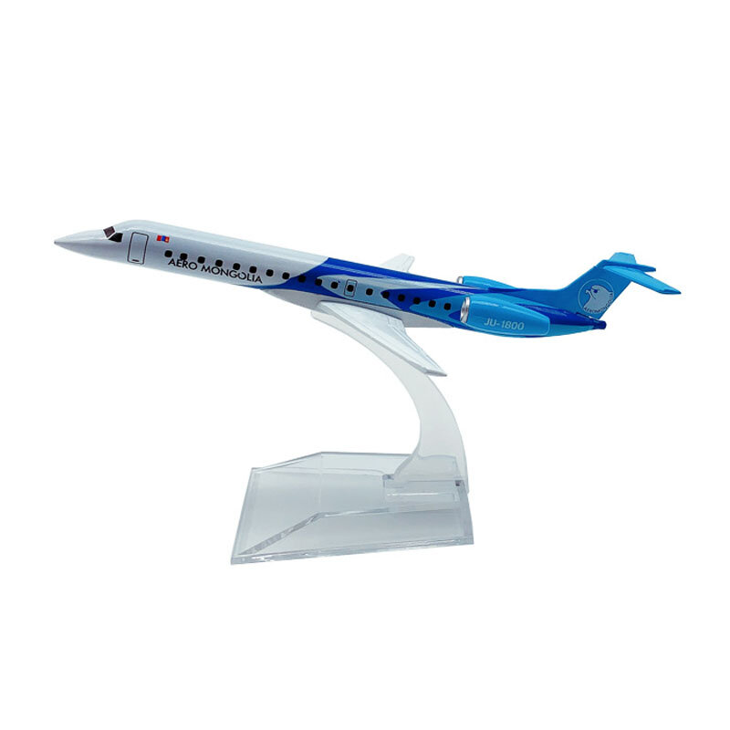 Модель самолета JASON TUTU 16 см, модель самолета Аэро Монголия ERJ145, модель самолета 1:400, Литые металлические самолеты, самолет, игрушка в подарок