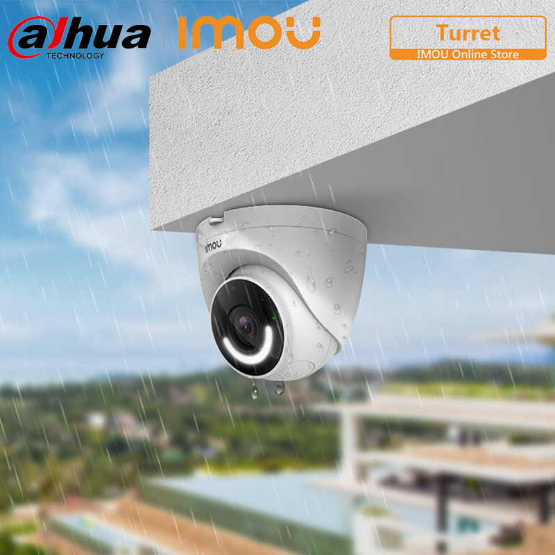 Top Security IP WIFI Camera Turret IP67 Waterproof Active Deterrence Siren Human Detection Built-in Wi-Fi Hotspot Two-Way Talk