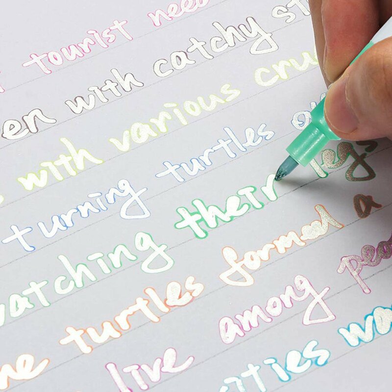 12pcs 12 Colors Fluorescent Pen 2mm Fiber Head Color Pen Office Supplies Sign Note Student Writing Tool