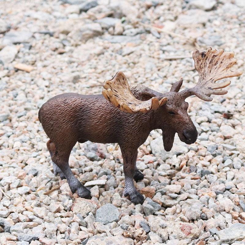 시뮬레이션 야생 동물 모델 북미 엘크 무스 사슴 PVC 액션 피규어, 키즈 컬렉션 장난감 선물