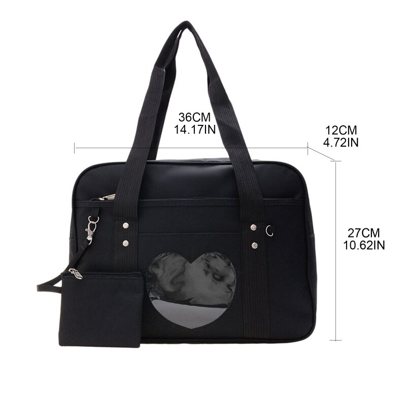 Japońskie w stylu Preppy styl jednolita torba na ramię lekka na co dzień dziewczyna Lolita bagaż torebka duża pojemność Tote Fashion School Bag
