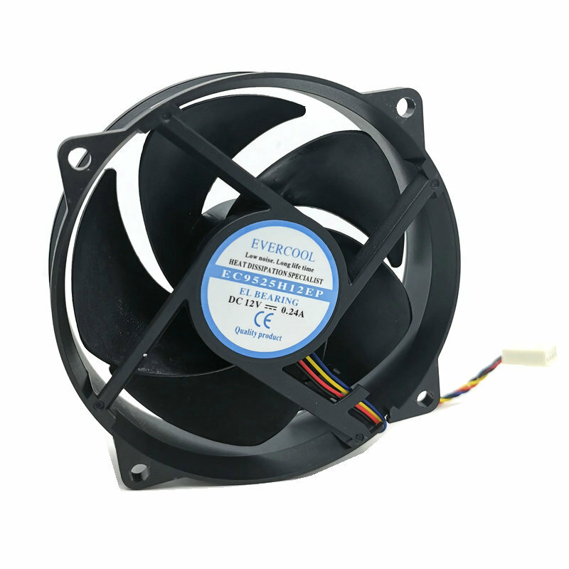 Ventilador de refrigeración de CPU EC9525H12EP, 4 cables, 9CM, HZDO 9225, 12V, 0.24A
