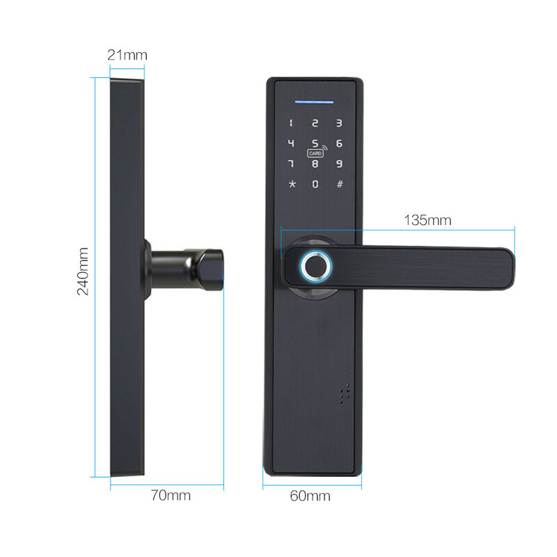 HOLAKAY WiFi elektroniczny zamek do drzwi z aplikacją Tuya zdalnie/biometryczny odcisk palca/karta inteligentna/hasło/klucz odblokuj