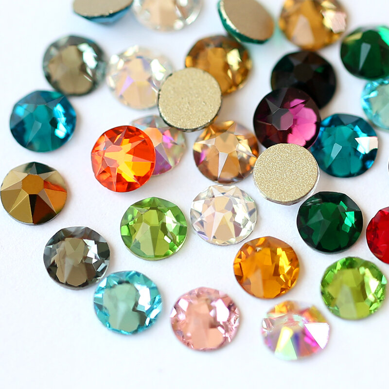 다양한 색상 SS16 SS20 (16 컷 얼굴) 의류용 모조 다이아몬드에 비 핫픽스 플랫 백 크리스탈 유리 접착제