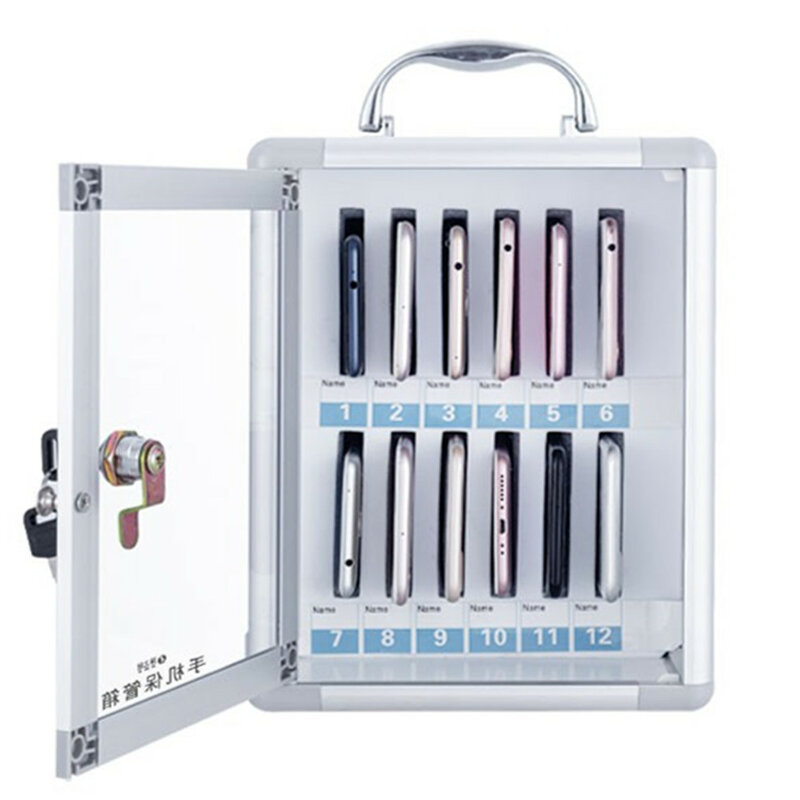Caja de Seguridad para guardar teléfono móvil, Maleta portátil de aleación de aluminio, con 36 ranuras