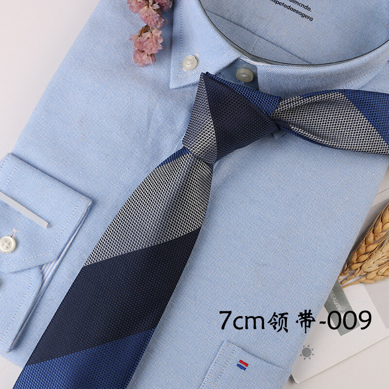 Homens de Luxo Listras Azuis Gravata, Laços Negócios, Presente de Casamento, Camisa Acessórios, 7cm
