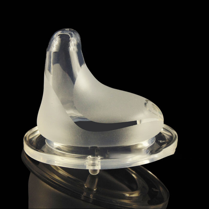 Accessori di ricambio flessibili naturali per capezzolo di anatroccolo in Silicone liquido morbido di sicurezza per biberon a bocca larga