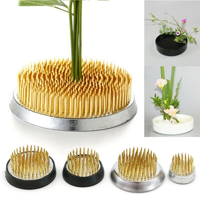 4 ขนาดใส่ฐาน Ikebana PIN Art คงที่เครื่องมือรอบกบดอกไม้ Art คงที่เครื่องมือดอกไม้