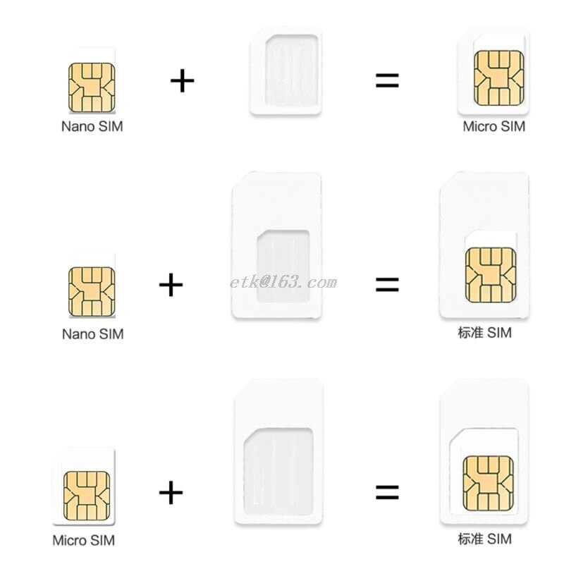 Convertidor de tarjeta SIM Nano 4 en 1 a Micro adaptador estándar para Iphone, Samsung, enrutador inalámbrico USB 4G LTE