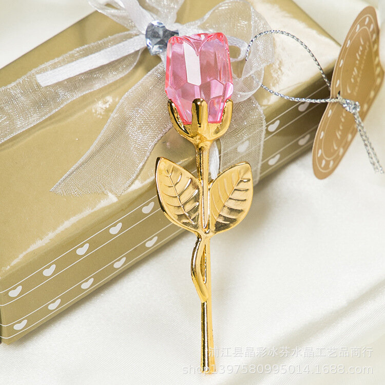 عيد الحب هدية كريستال زجاج وردة زهرة دائم الأبدية الحب الفضة الذهب زهرة اصطناعية هدايا ديكورات منزلية لحفل الزفاف