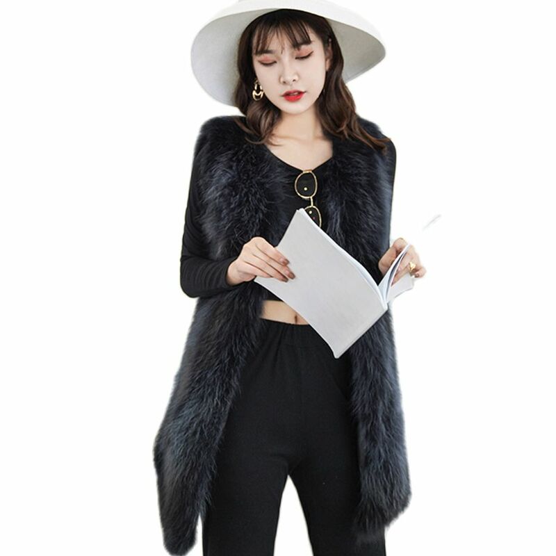 100% Fur Real Wasbeer Bont Geweven Jas Natuurlijke Vrouwelijke Warm Vest Fur Jacket Animal Fur Casual Jas Winter
