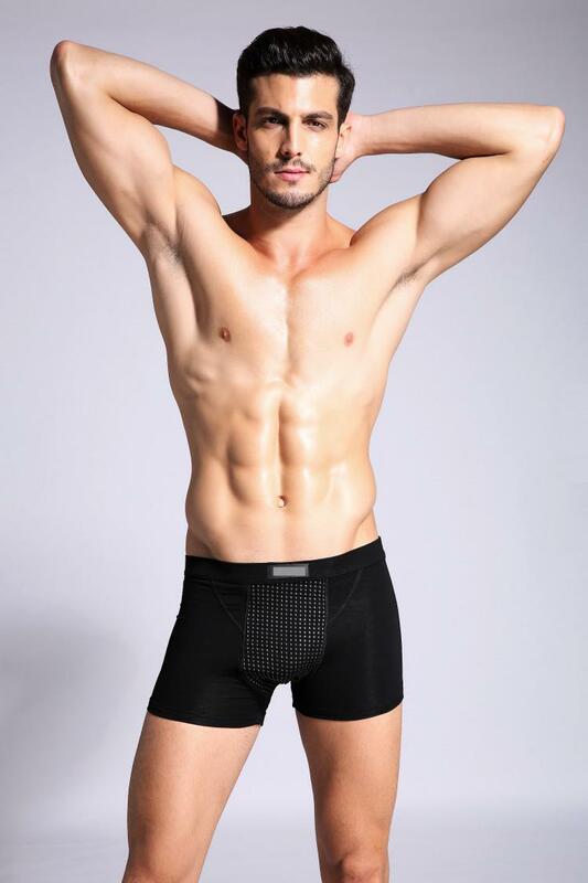 Boxer magnético fisiológico masculino, roupa interior magnética, função de cuidados de saúde, malha respirável, shorts terapia, shorts energia