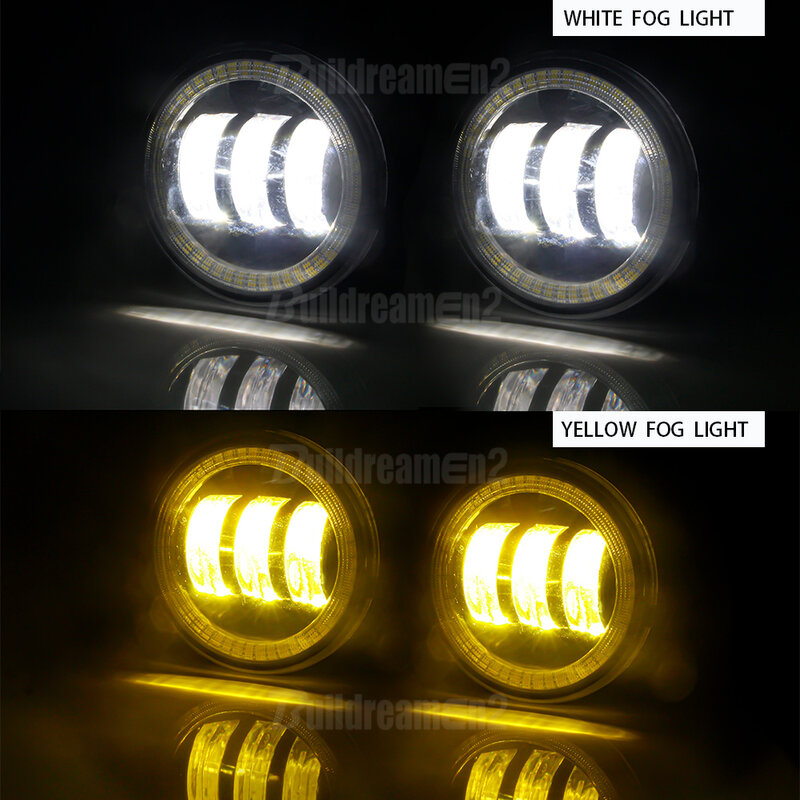 2 X Lampu Kabut Mata Malaikat Mobil untuk Peugeot 3008 207 307 2008 4008 4007 5008 408 407 607 301 308 Boxer LED Lensa Kabut Lampu Mengemudi DRL