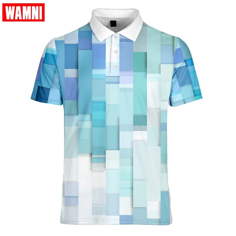 WAMNI Marke Mode Glamour Lila 3D Polo Shirt Mann Hip Hop Sport Lose Harajuku Casual Polo-shirt Gentleman Zubehör