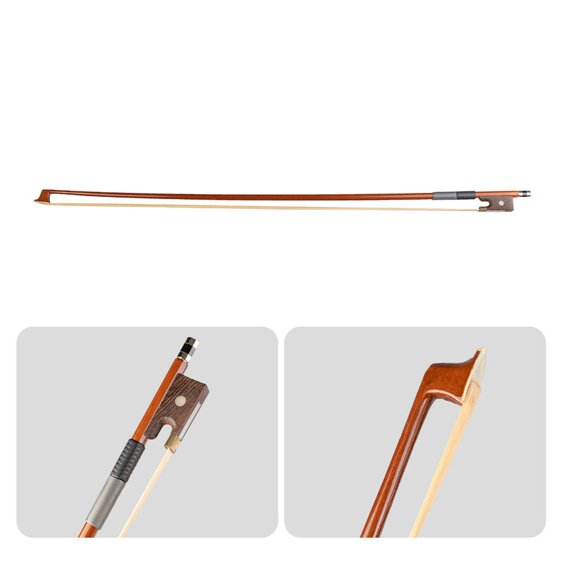 LOMMI Student Brazilwood Violin Bow Stick Fiddle Bow Violin Bow 4/4 3/4 1/2 1/4 1/8  Natural Bow Mongolia Hair Straight Bow