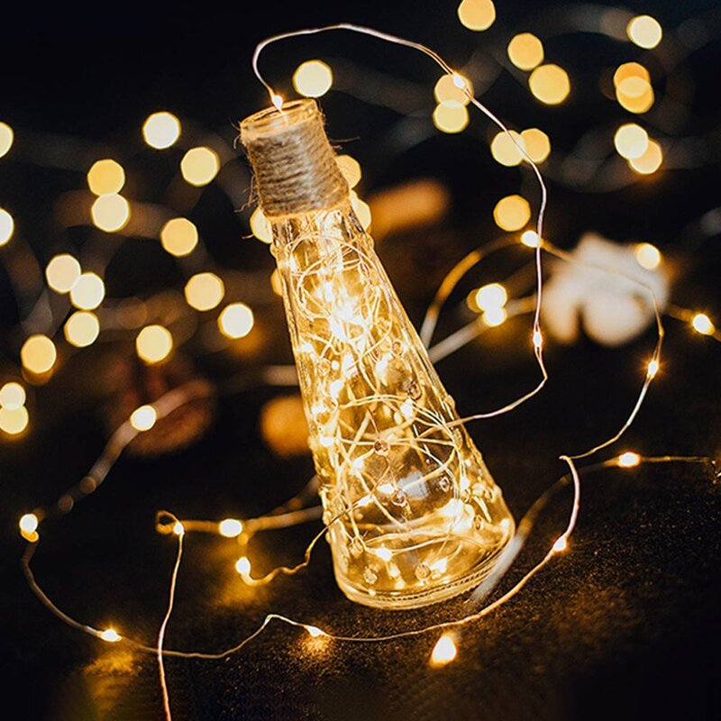 Guirnalda de luces LED de alambre de cobre para Navidad, guirnalda interior para dormitorio, hogar, boda, decoración de Año Nuevo, puerto USB, 5M/10M/20M